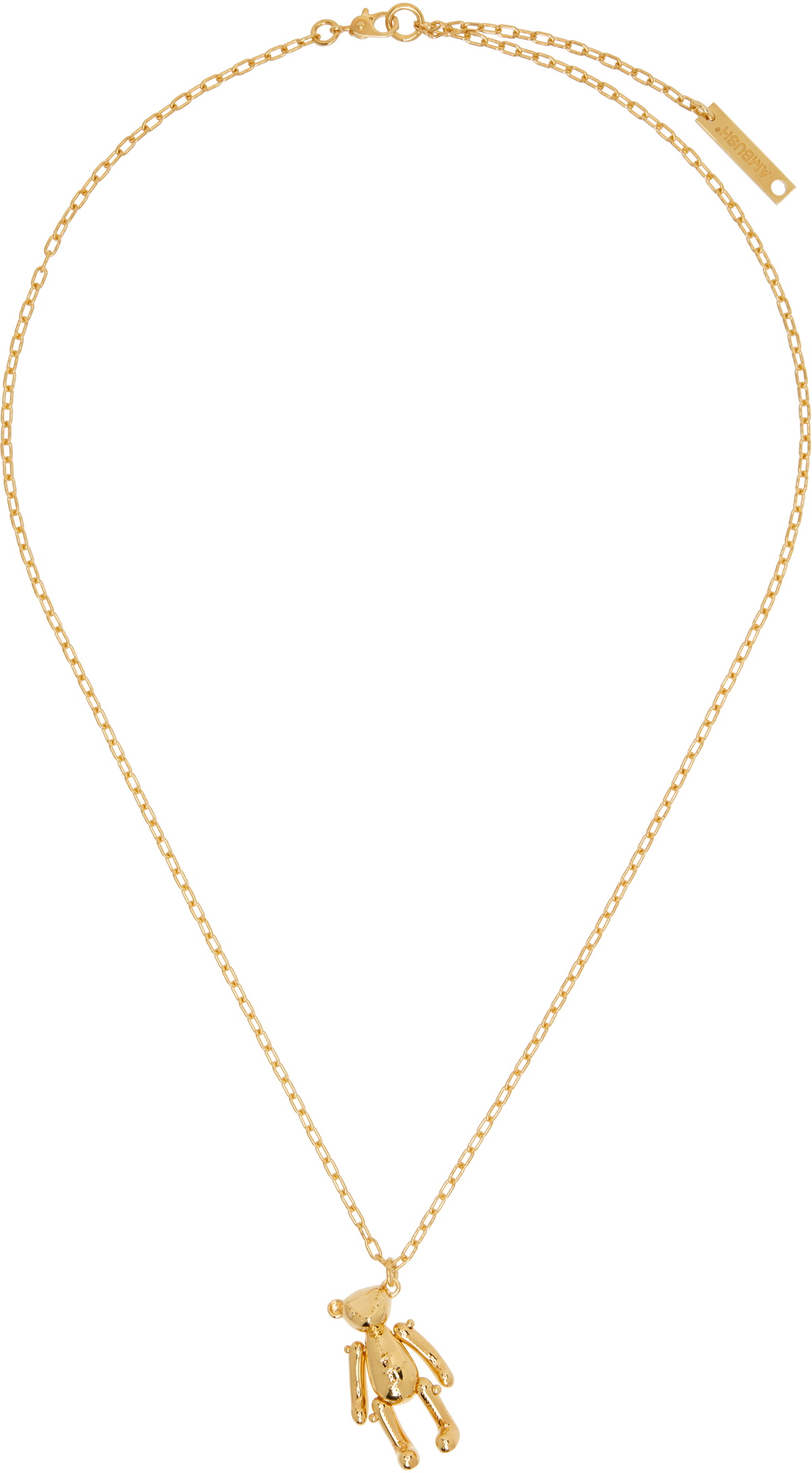 AMBUSH Gold Teddy Bear Charm Necklace
