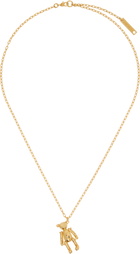 AMBUSH Gold Teddy Bear Charm Necklace