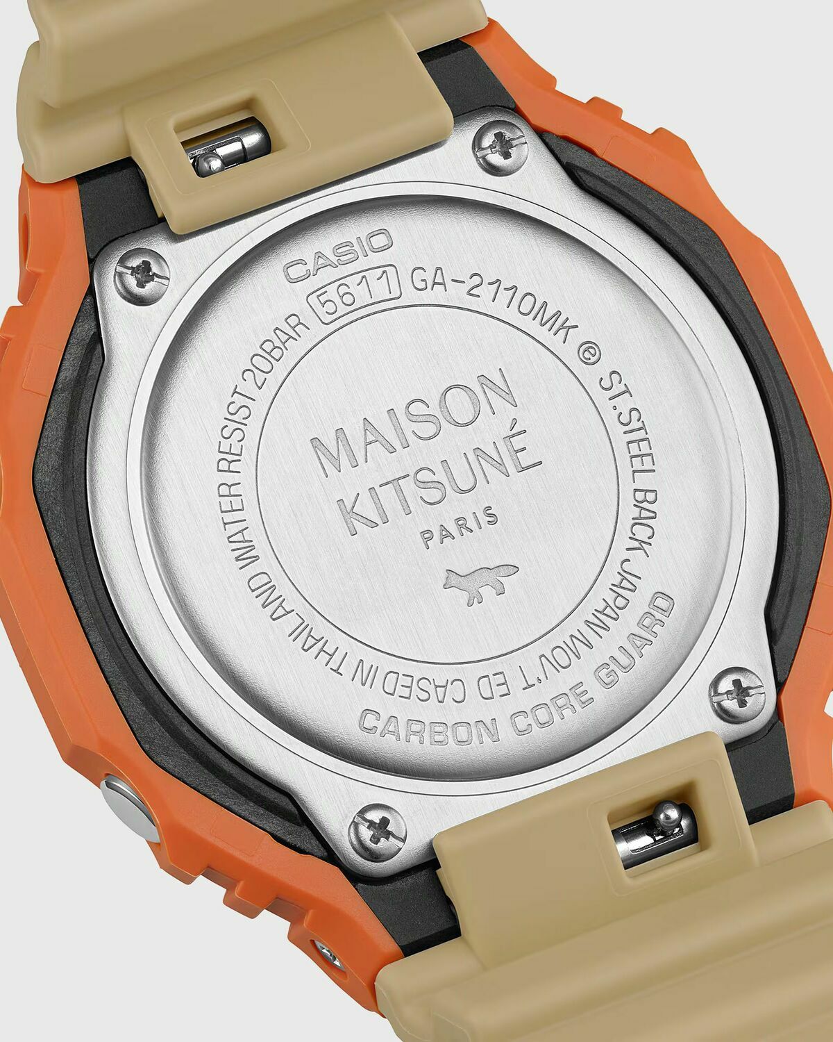 G-SHOCK X Maison Kitsune GA-2110MK orange/beige Mens Watch
