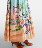 Leo Lin Printed satin maxi skirt