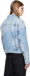 Dsquared2 Blue Light Diagonale Wash 70's Denim Jacket