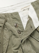 Greg Lauren - Tapered Webbing-Trimmed Cotton Cargo Trousers - Green