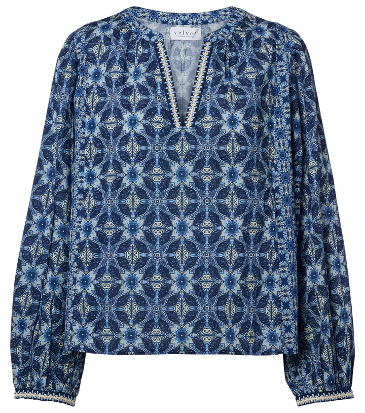 Photo: Velvet Claudie printed cotton blouse