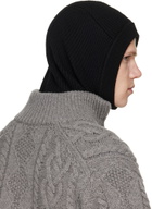 Rier Black Wool Balaclava