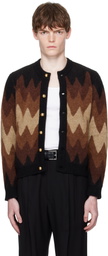 Ernest W. Baker Black & Brown Degrade Jacquard Cardigan
