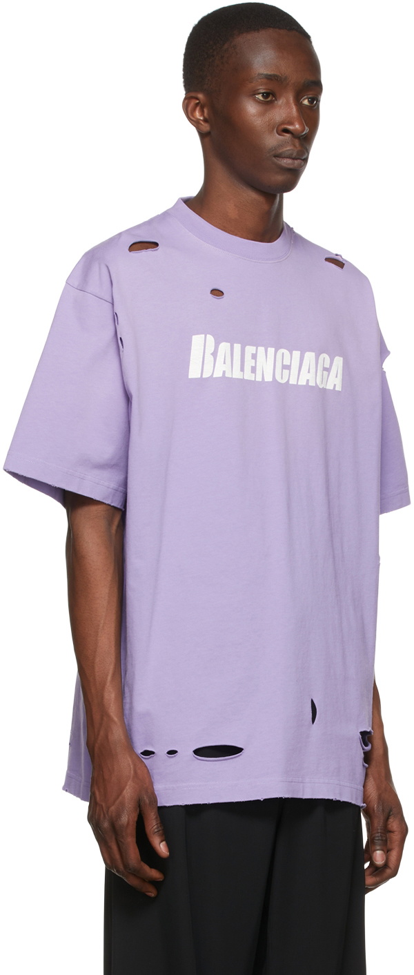 Purple balenciaga t shirt best sale