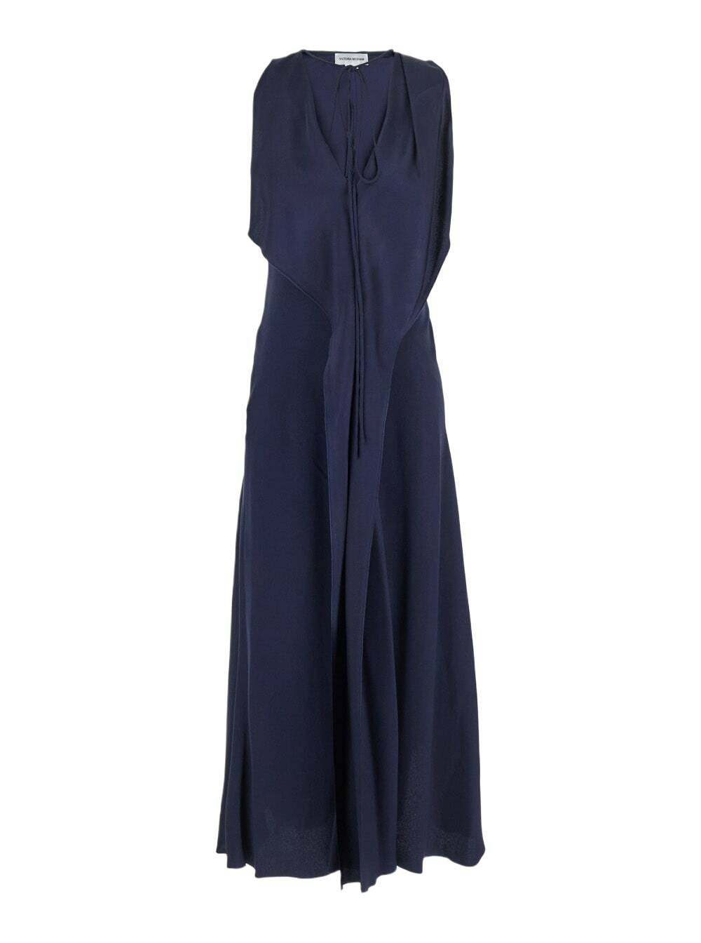 パネル加工★スリップオン★ワンピース★ VICTORIA BECKHAM VICTORIA BECKHAM - Cami Open Back Satin Midi Slip Dress