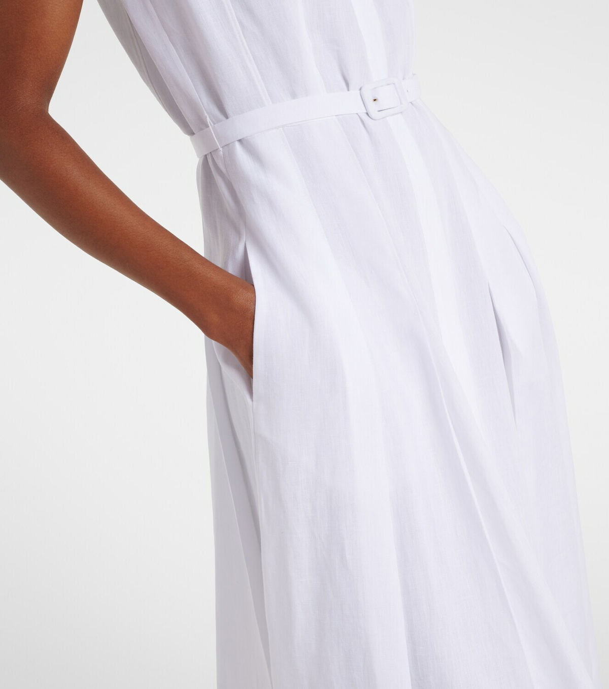 Gabriela Hearst Durand belted linen shirt dress