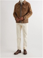 Brunello Cucinelli - Shearling-Lined Suede Jacket - Brown