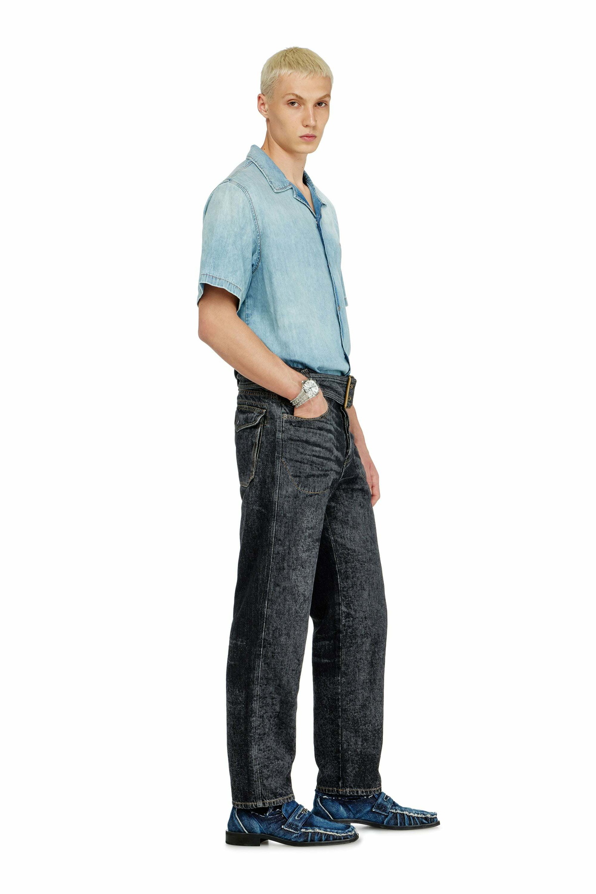 Diesel Relaxed Jeans Low Waist D-Marcus - Jeans Mens in Black