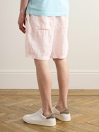 James Perse - Straight-Leg Garment-Dyed Linen Drawstring Shorts - Pink