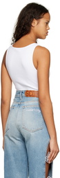 GCDS White Scoop Neck Bodysuit