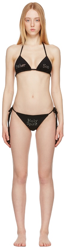 Photo: Praying Black Terrycloth Bikini Set