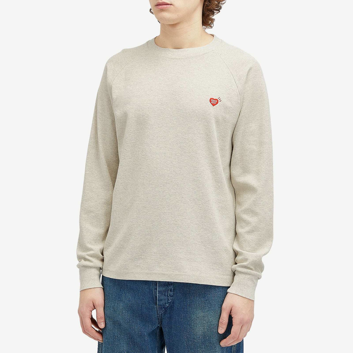 Human Made Men's Raglan Sleeve L/S T-Shirt in White Human Made Human Made Men's Raglan Sleeve L/S T-Shirt in White Human Made