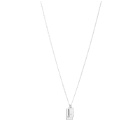 MAOR Men's Gudo Rectangle Necklace in Silver/White Diamond