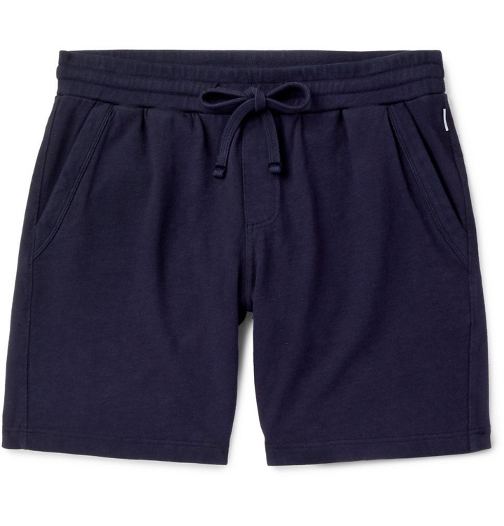 Photo: Orlebar Brown - Frederick Garment-Dyed Cotton-Jersey Drawstring Shorts - Navy