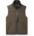 TOM FORD - Leather-Trimmed Padded Shell Down Gilet - Green