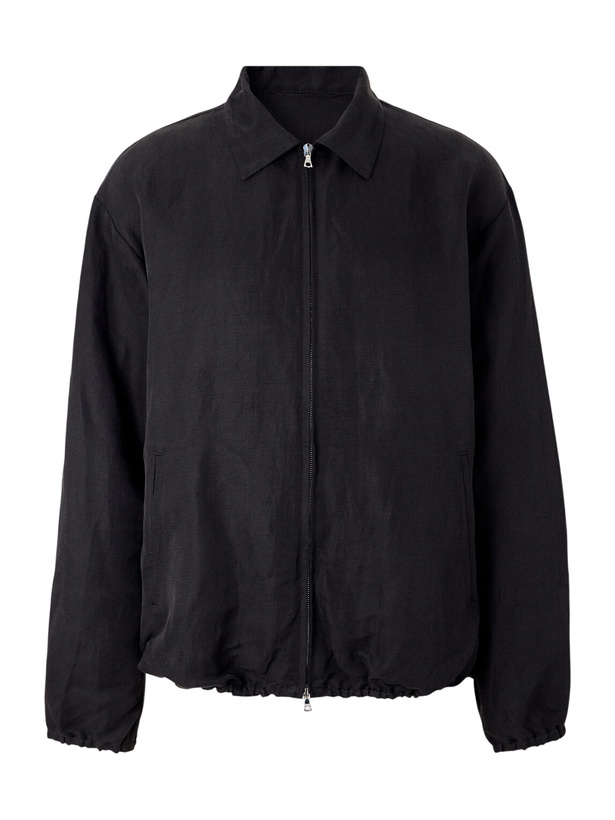 Photo: ssstein - Linen and Silk-Blend Satin Blouson Jacket - Black