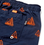 Hugo Boss - Mid-Length Embroidered Swim Shorts - Blue