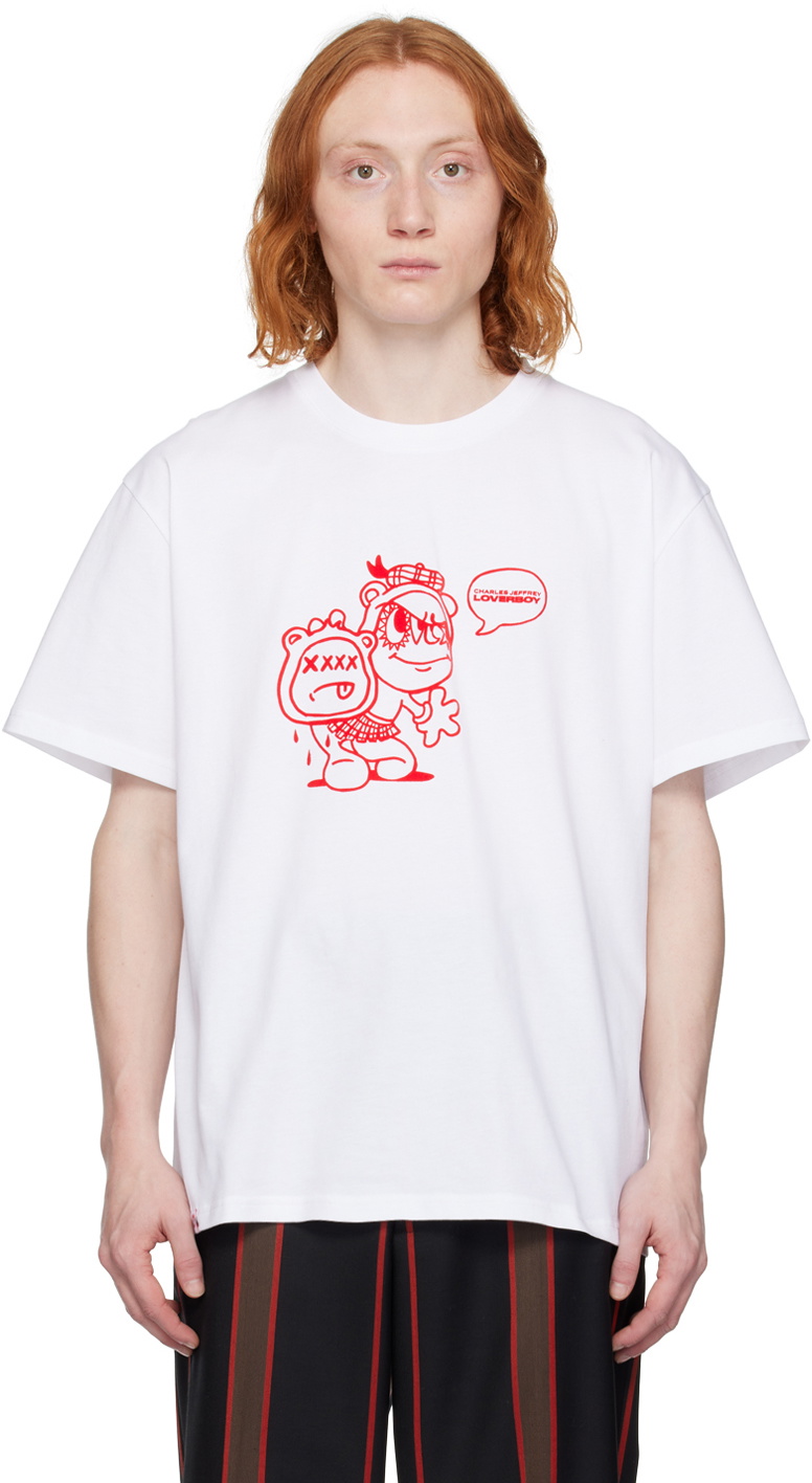 Charles Jeffrey LOVERBOY White 90's T-Shirt Charles Jeffrey Loverboy