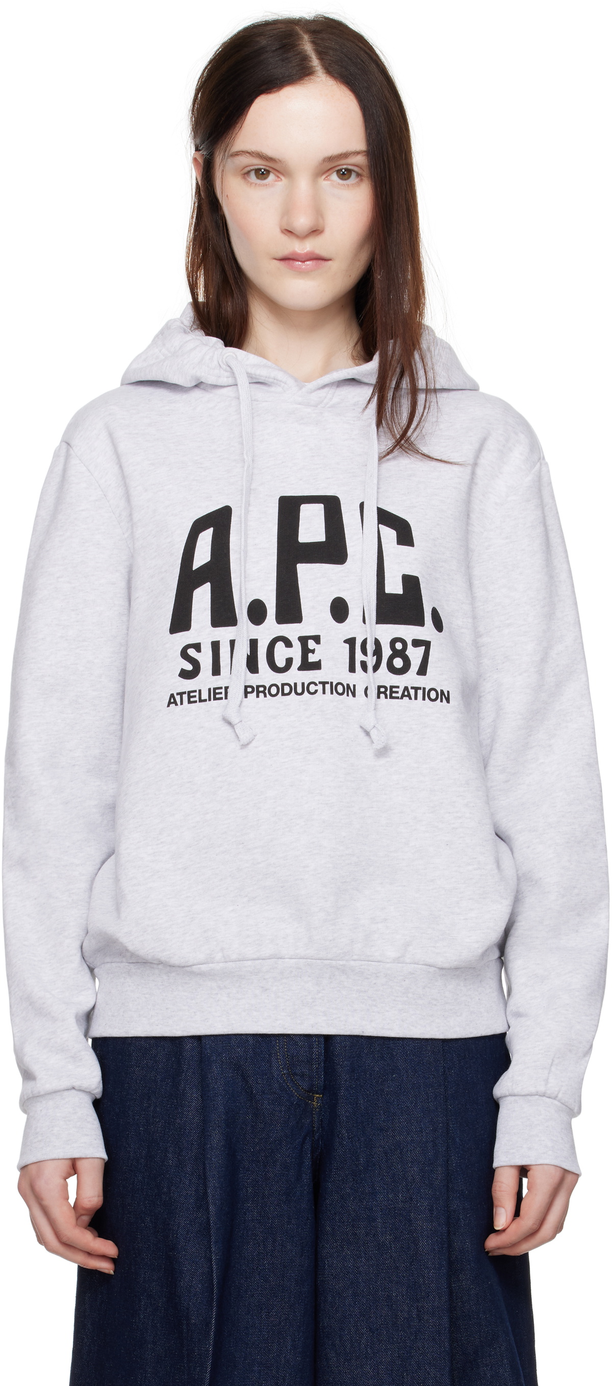 A.P.C. Grey US Logo Hoodie A.P.C.