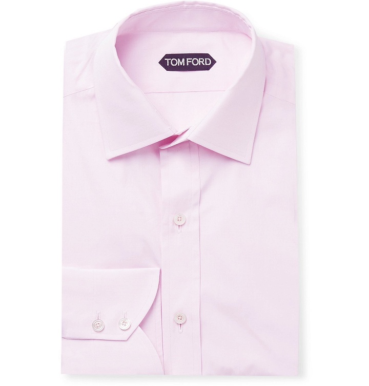 Photo: TOM FORD - Slim-Fit Cotton-Poplin Shirt - Pink