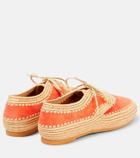 Clergerie - Raffia-trimmed suede loafers