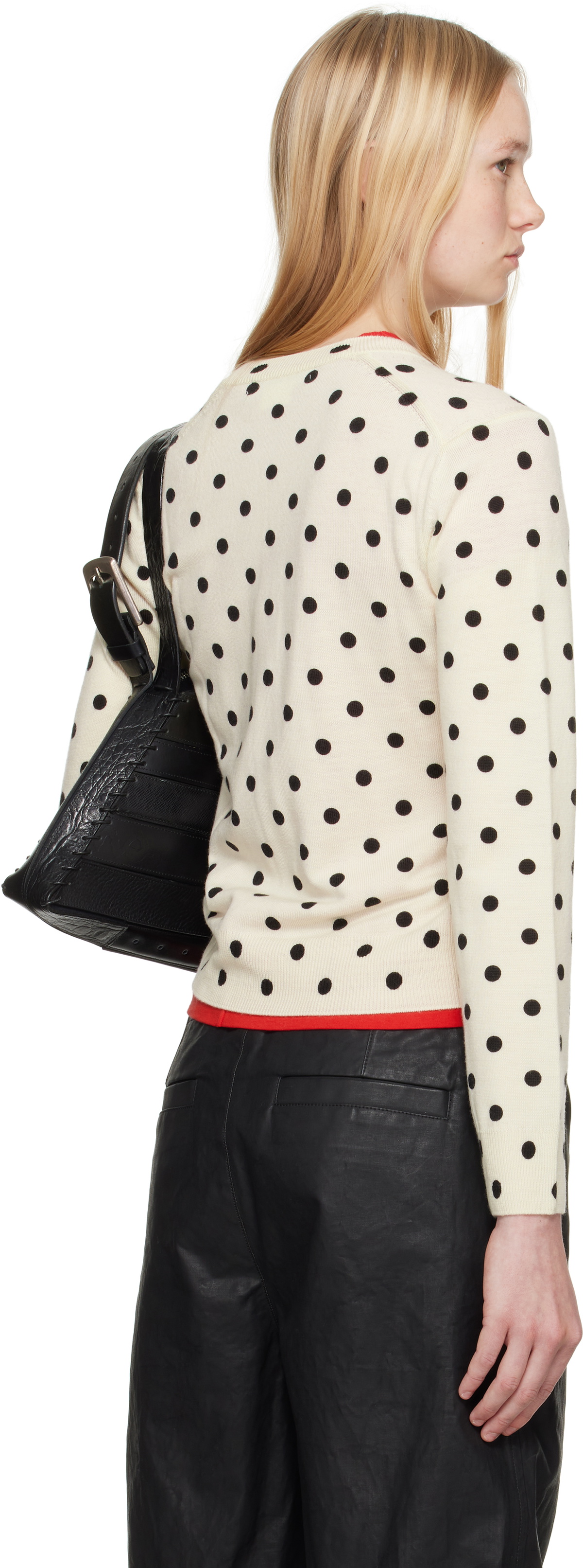 Comme des Garçons Comme des Garçons Off-White Polka Dots Pattern Print Cardigan