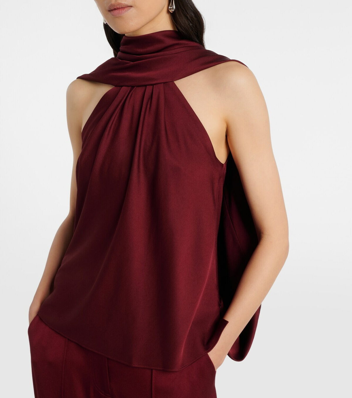 Simkhai Scarlett caped satin top