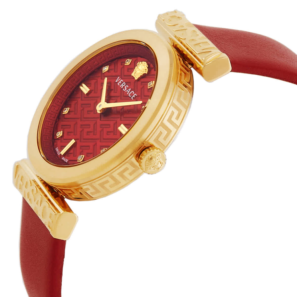 Versace Regalia Quartz Crystal Red Dial Ladies Watch