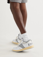 Rhude - Rhecess Logo-Appliquéd Distressed Leather Sneakers - White