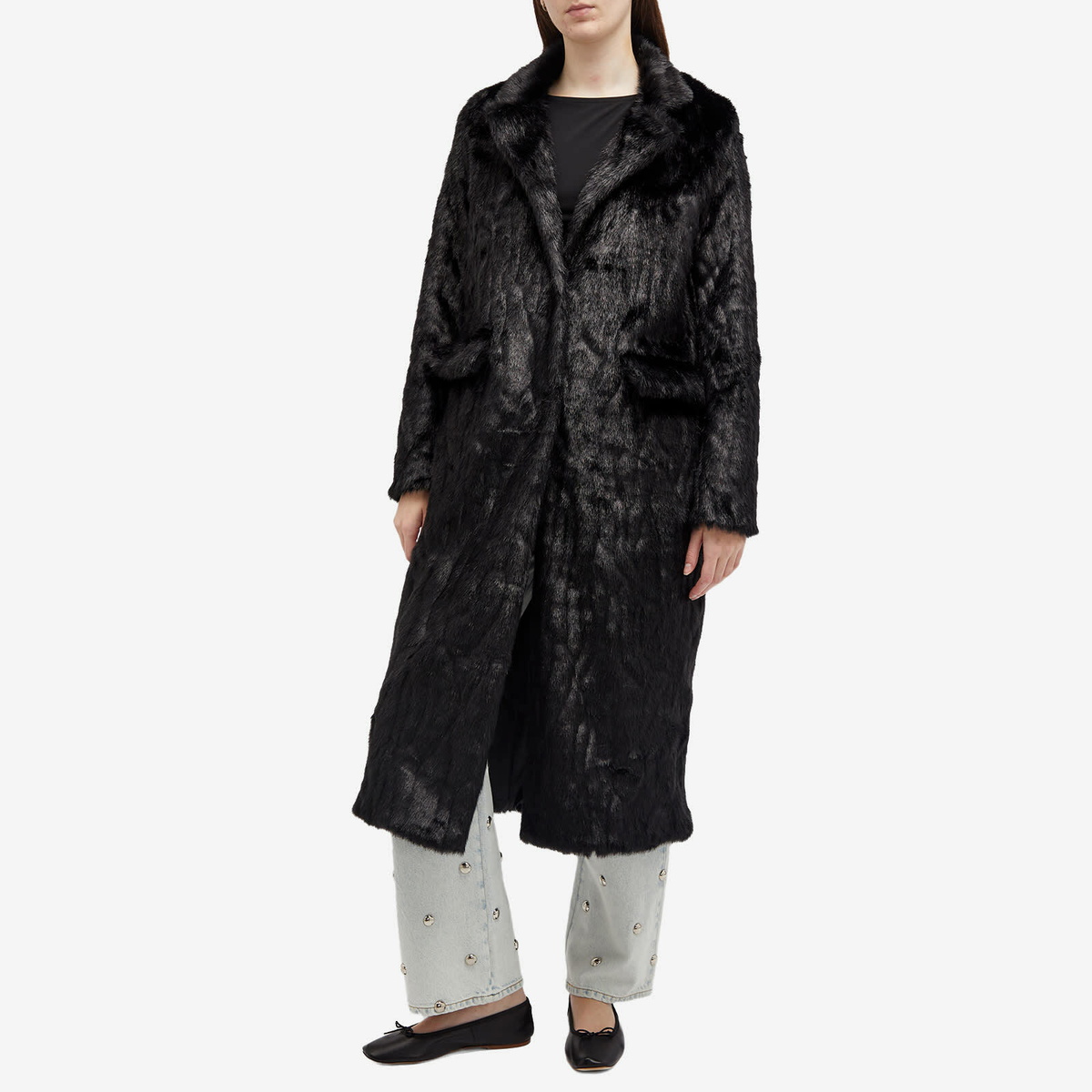 Fiorucci Women's Faux Fur Coat in Black
