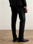 Boglioli - Slim-Fit Virgin Wool-Blend Tuxedo Trousers - Black