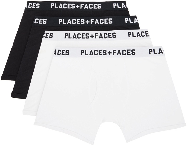 Photo: PLACES+FACES Four-Pack Black & White Rib Boxers