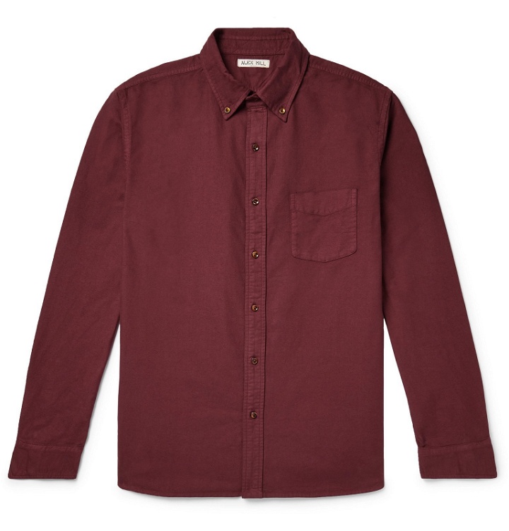 Photo: Alex Mill - Button-Down Collar Overdyed Cotton Oxford Shirt - Burgundy