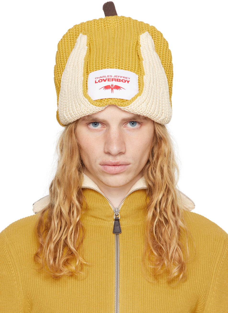 Charles Jeffrey LOVERBOY Yellow Chunky Banana Beanie Charles