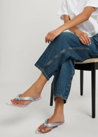 Alaïa Satin and Tpu Flip Flops Silver