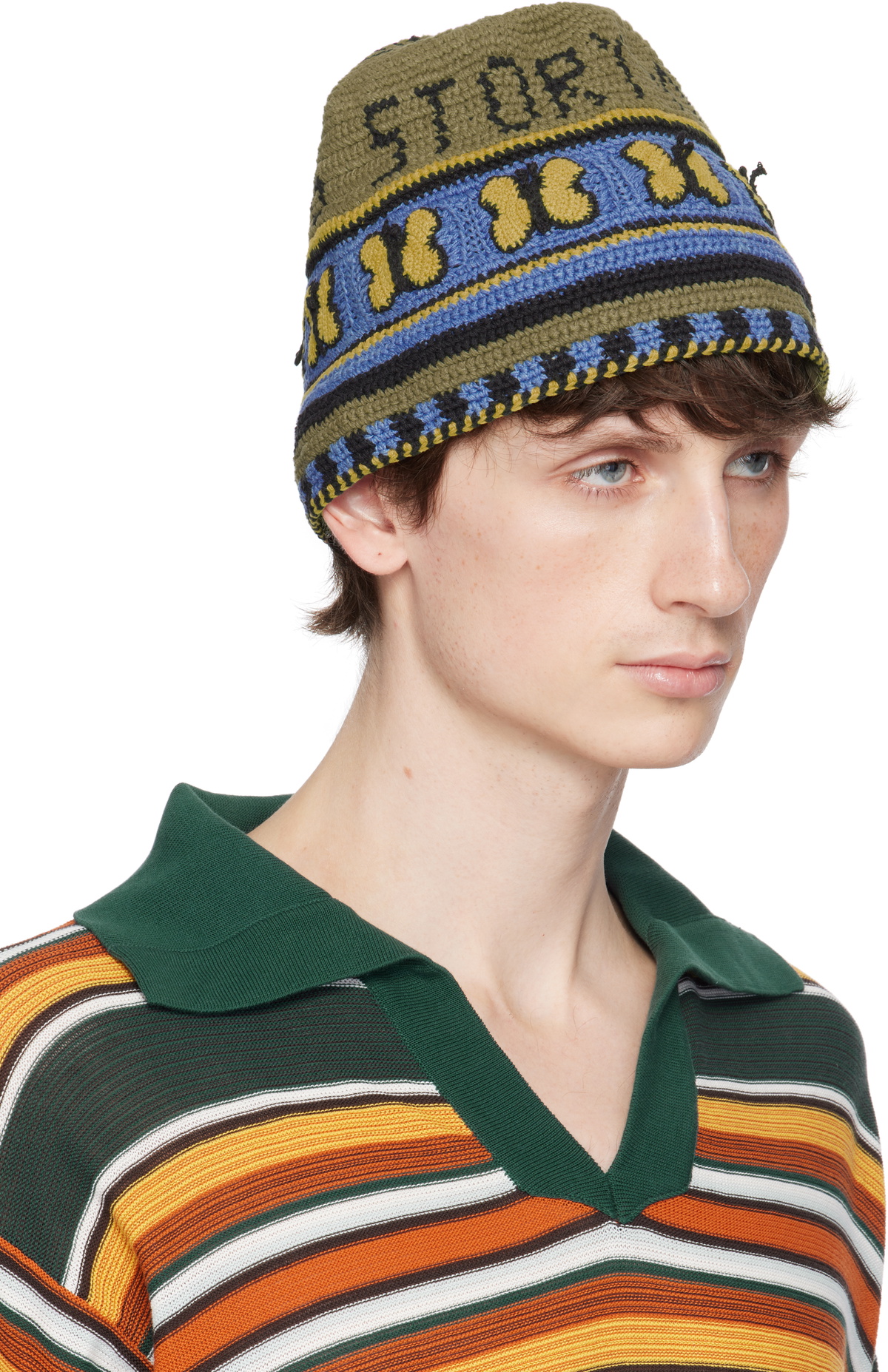 Story mfg. Khaki & Blue Brew Bucket Hat Story Mfg.