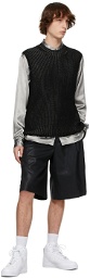 Comme des Garçons Homme Plus Black & Silver Knit Sleeveless Sweater