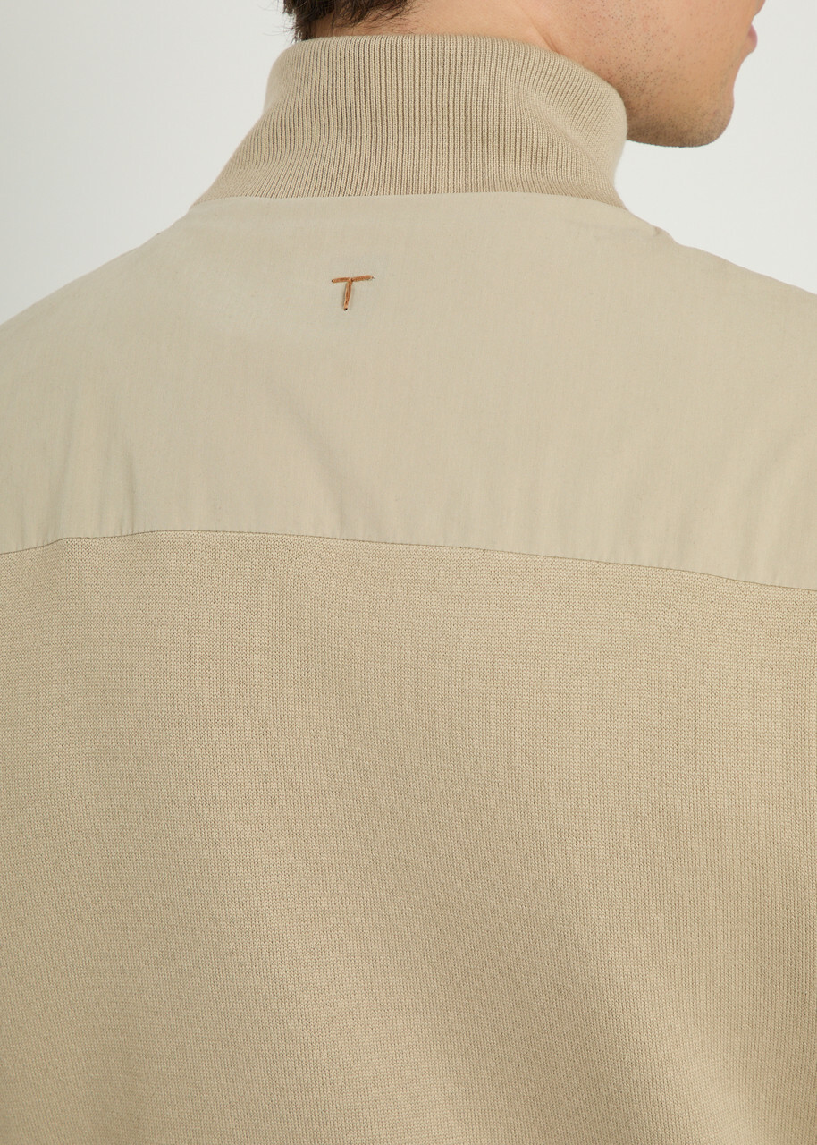 Tods Ribbed-knit and Cotton Jacket Off White