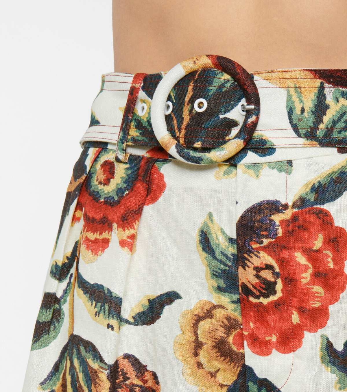 SIR - Ambroise belted floral linen shorts