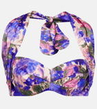 Zimmermann - High Tide floral silk halterneck crop top