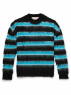 Marni - Striped Mohair-Blend Sweater - Black