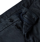 Altea - Navy Dumbo Slim-Fit Linen-Blend Twill Trousers - Blue