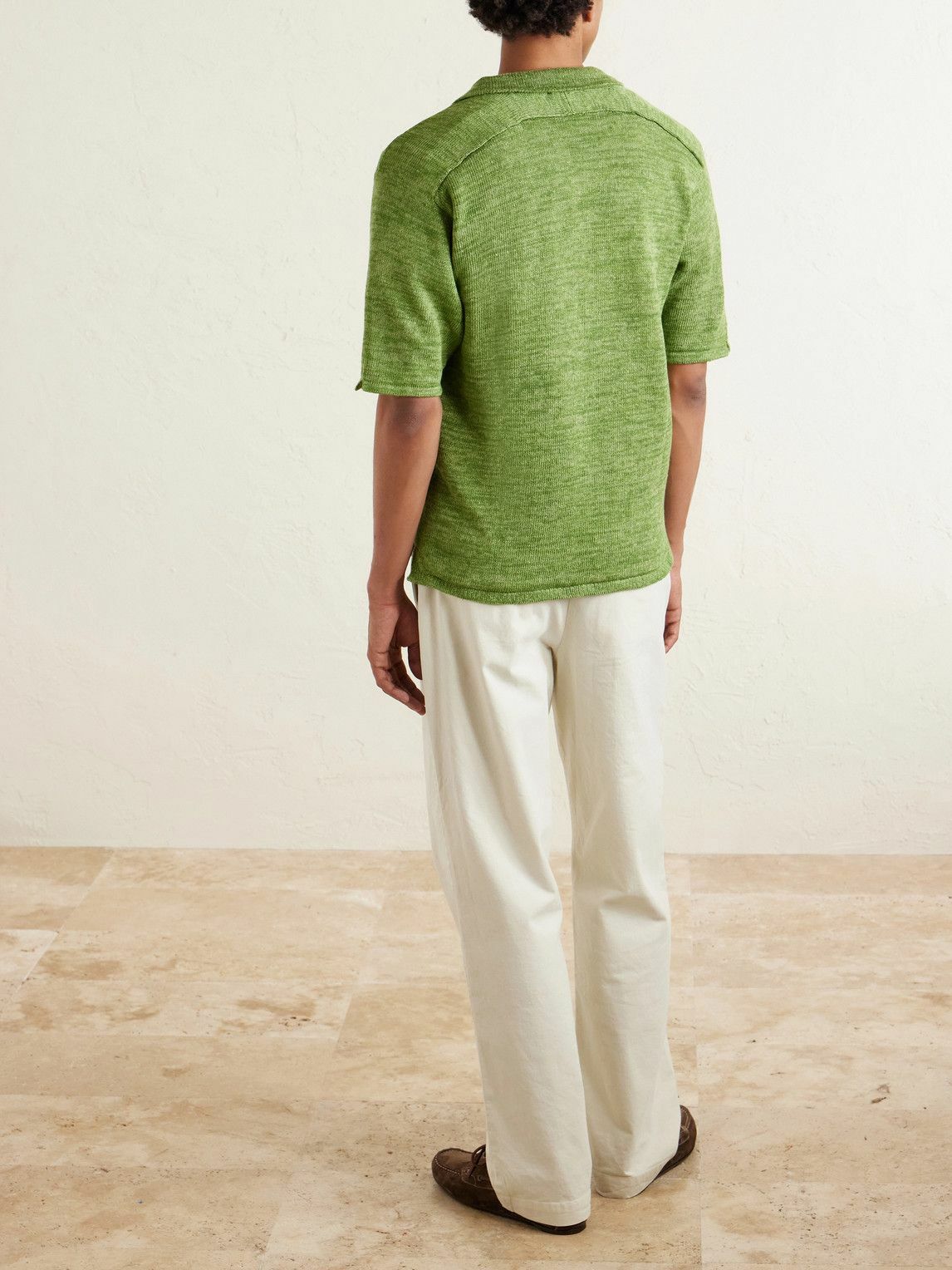 Inis Meáin - Linen Polo Shirt - Green