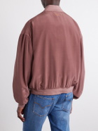 Versace - Ribbed Knit-Trimmed Silk-Poplin Blouson Jacket - Purple