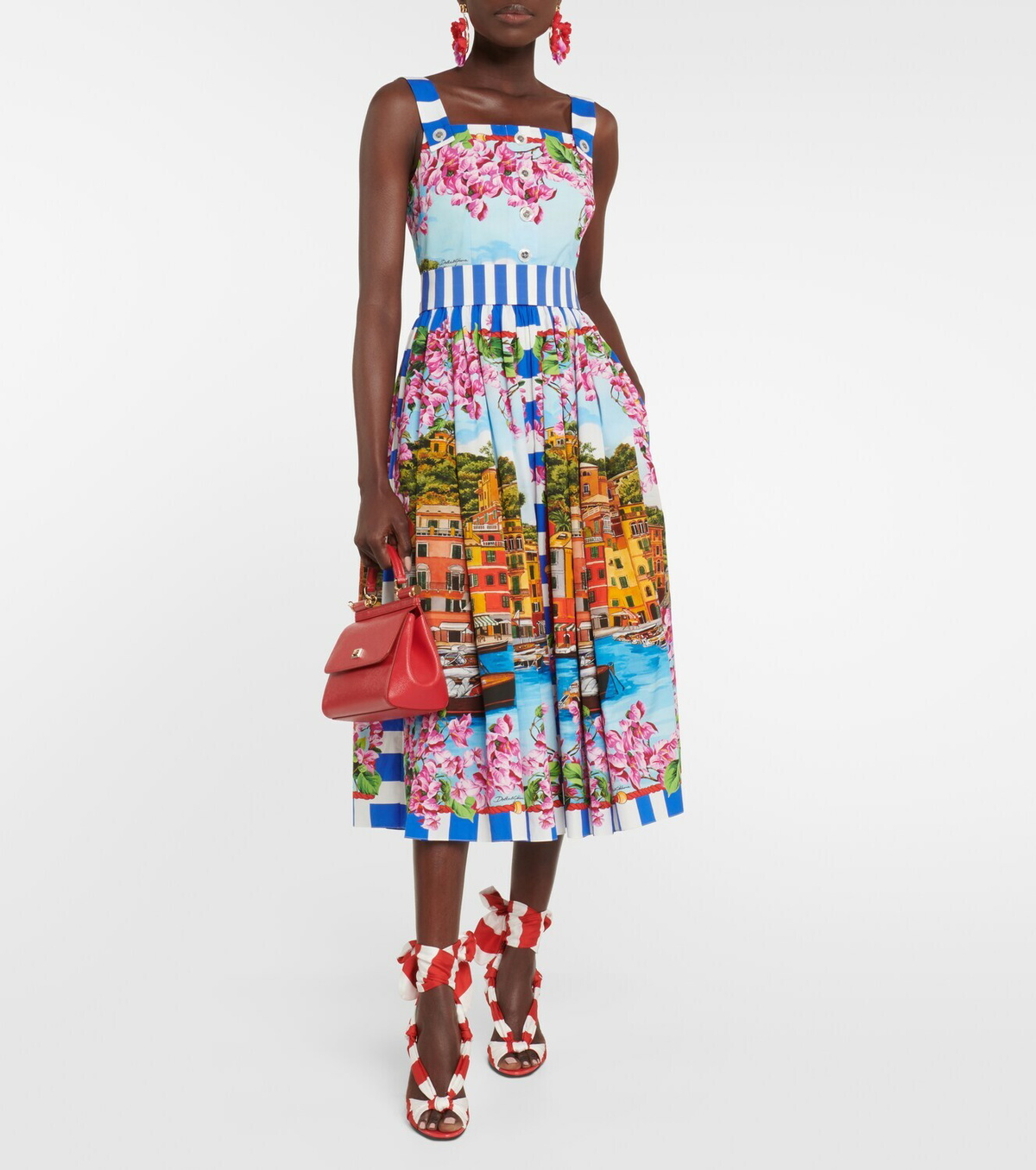 Dolce&Gabbana Portofino printed cotton midi dress Dolce & Gabbana