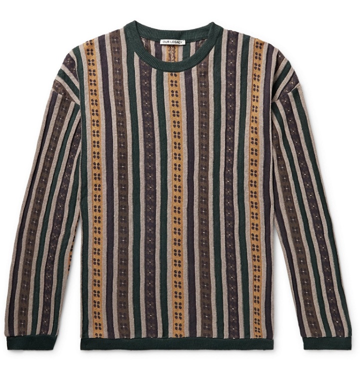 Photo: Our Legacy - Sonar Striped Intarsia Linen Sweater - Multi