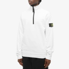 Stone Island Men's Garment Dyed Half Zip Sweat in White