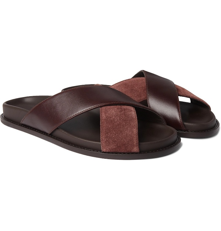 Photo: Mr P. - Leather and Suede Sandals - Brown